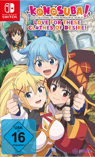 Konosuba!: God's Blessing on this Wonderful World! Love For These Clothes Of Desire box art for Nintendo Switch